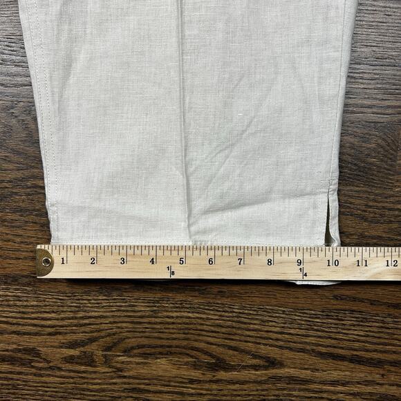 CJ Banks Pants Womens 22W Plus White Linen Cropped Button Tab Beach Resort NWT - Picture 11 of 12